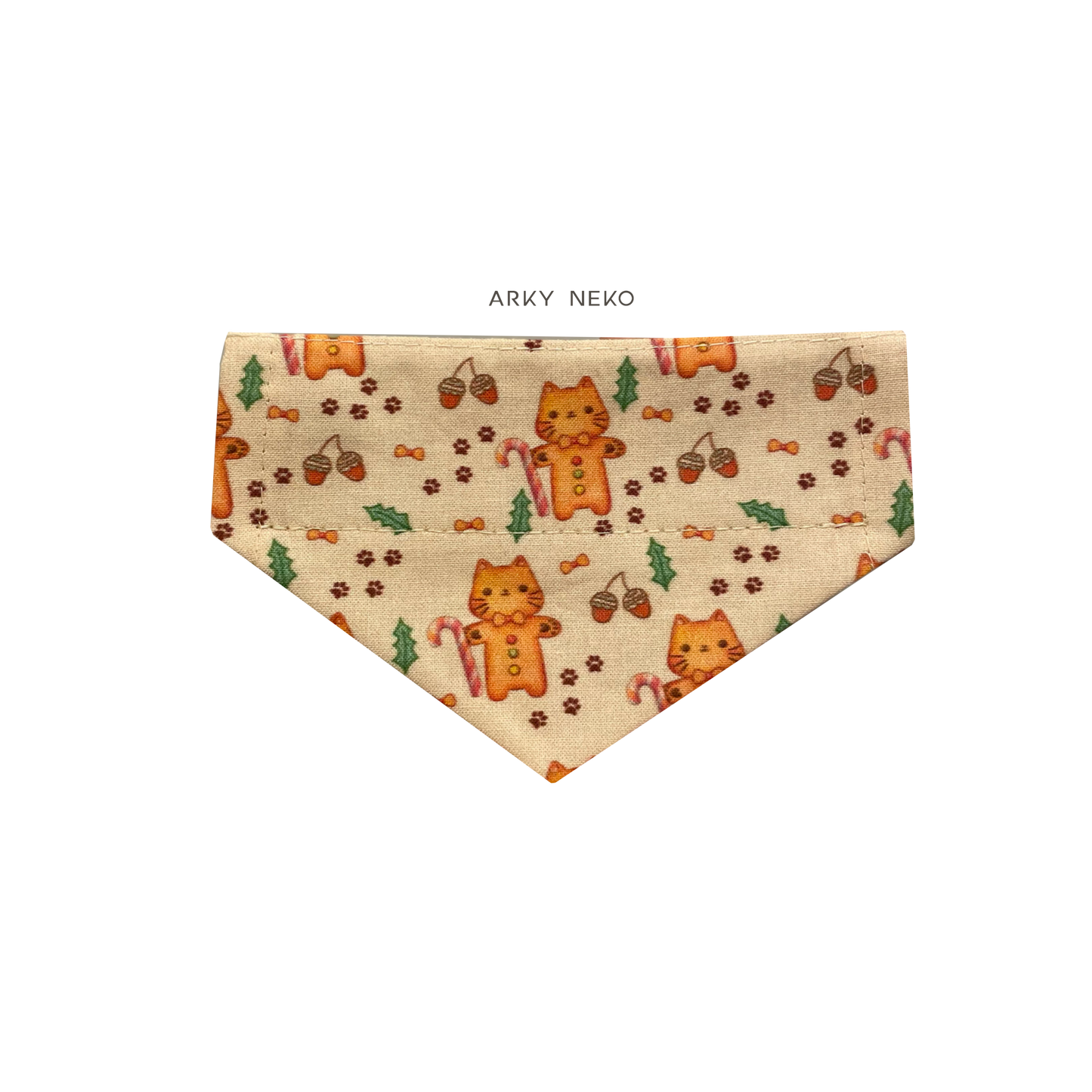 Gingerbread Cat Festive Bandana
